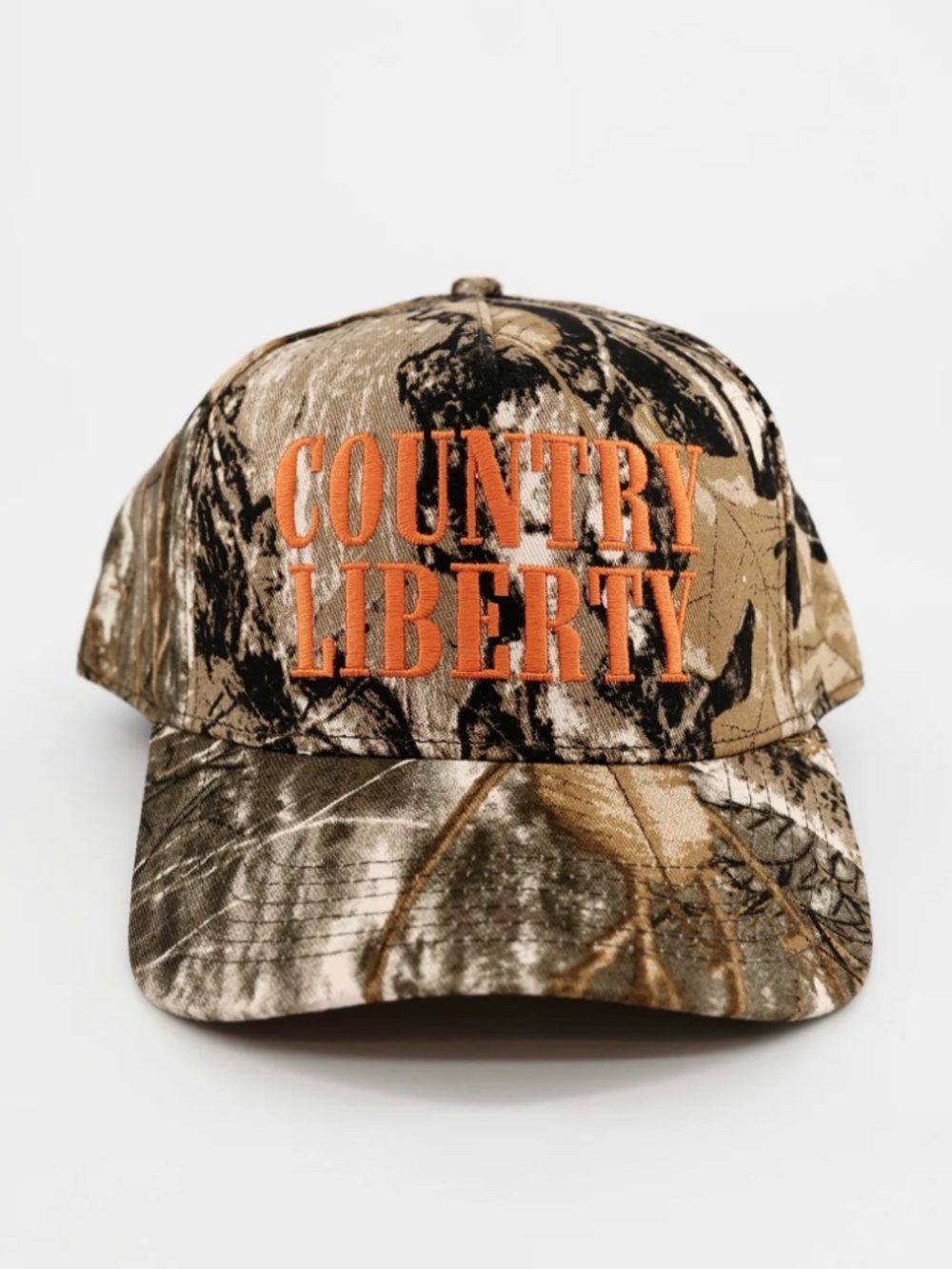 Country Liberty Orange logo camo cap hat NWT